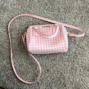 Steve Madden pink gingham pattern purse